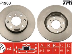 Disc frana HONDA CIVIC IV Hatchback (EC, ED, EE, EF) 1.5 i 16V (ED6) benzina 90 cai TRW DF1963