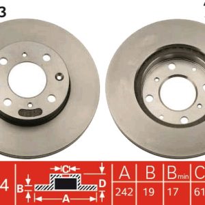 Disc frana HONDA CIVIC IV Hatchback (EC, ED, EE, EF) 1.5 i 16V (ED6) benzina 90 cai TRW DF1963