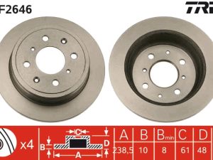 Disc frana HONDA CIVIC VI Fastback (MA, MB) 1.6 i Vtec (MB1) benzina 126 cai TRW DF2646