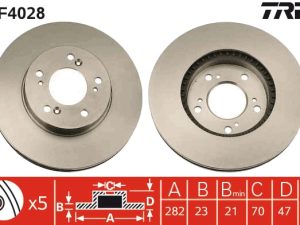 Disc frana HONDA HR-V (GH_) 1.6 16V (GH1, GH3) benzina 105 cai TRW DF4028
