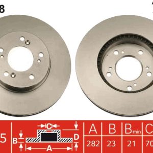 Disc frana HONDA HR-V (GH_) 1.6 16V (GH1, GH3) benzina 105 cai TRW DF4028