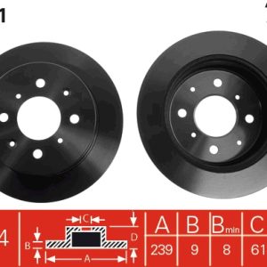 Disc frana HONDA NSX I Cabriolet (NA) 3.0 24V Vtec (NA1) benzina 274 cai TRW DF4191
