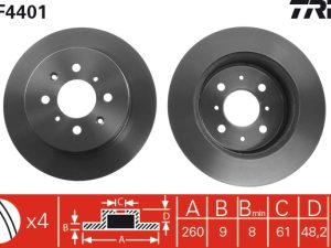 Disc frana HONDA CIVIC VII limuzina (ES, ET) 1.3 IMA (ED9, ES9) benzina/elector 83 cai TRW DF4401