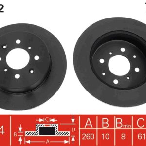Disc frana HONDA CIVIC VII Hatchback (EU, EP, EV) 1.4 i (EP1, EU7) benzina 75 cai TRW DF4402