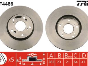 Disc frana HONDA CIVIC VIII limuzina (FD, FA) 1.8 (FD1, FD7, FA1) benzina 140 cai TRW DF4486