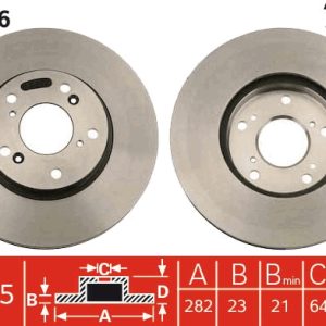 Disc frana HONDA CIVIC VIII limuzina (FD, FA) 1.8 (FD1, FD7, FA1) benzina 140 cai TRW DF4486