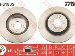 Disc frana HONDA CIVIC VIII Hatchback (FN, FK) 2.0 i-VTEC Type R (FN2) benzina 241 cai TRW DF6180S