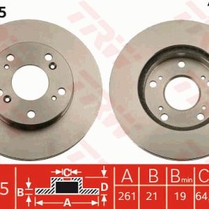 Disc frana HONDA CIVIC VIII limuzina (FD, FA) 1.3 IMA (FA3, FD3) benzina/elector 95 cai TRW DF7195