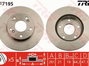 Disc frana HONDA CR-Z (ZF) 1.5 IMA (ZF1) benzina/elector 124 cai TRW DF7195