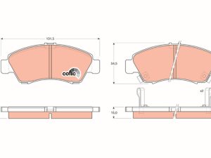 Placute frana HONDA CIVIC V cupe (EJ) 1.5 i LSi (EJ2) benzina 101 cai TRW GDB1164