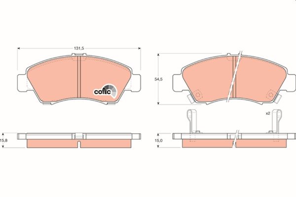 Placute frana HONDA CIVIC VI Fastback (MA, MB) 1.4 i (MA8, MB2) benzina 75 cai TRW GDB1164