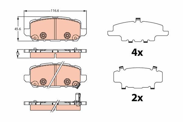 Placute frana HONDA HR-V (RU) 1.5 (RU1) benzina 130 cai TRW GDB2279
