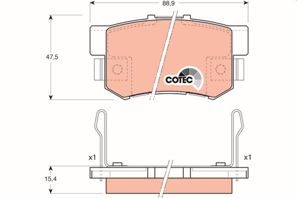 Placute frana HONDA CIVIC VI Hatchback (EJ, EK) 1.4 i (EJ9) benzina 75 cai TRW GDB3154