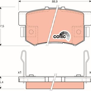 Placute frana HONDA CIVIC VII cupe (EM2) 1.7 i (EM2) benzina 120 cai TRW GDB3154