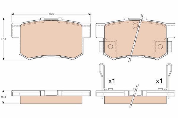 Placute frana HONDA CIVIC VII Hatchback (EU, EP, EV) 1.4 i (EP1, EU7) benzina 75 cai TRW GDB3175