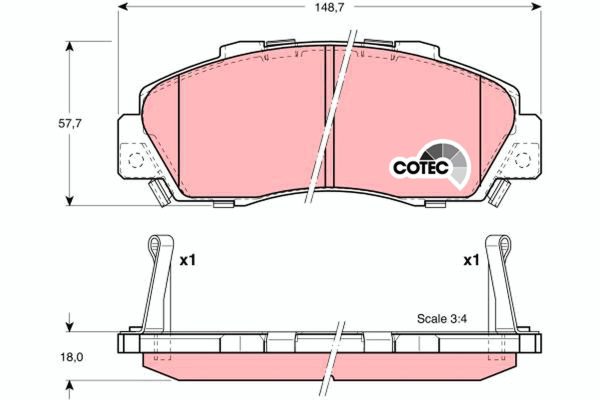 Placute frana HONDA NSX I Cabriolet (NA) 3.0 24V Vtec Automatic (NA1) benzina 256 cai TRW GDB3177