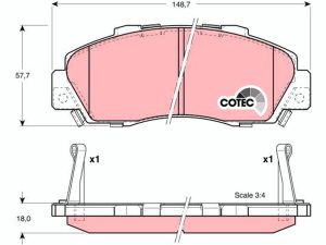Placute frana HONDA HR-V (GH_) 1.6 16V (GH1, GH3) benzina 105 cai TRW GDB3177
