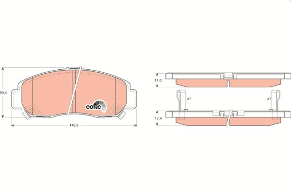 Placute frana HONDA CIVIC VIII limuzina (FD, FA) 1.8 (FD1, FD7, FA1) benzina 140 cai TRW GDB3268