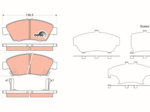 Placute frana HONDA CIVIC VIII limuzina (FD, FA) 1.3 IMA (FA3) benzina/elector 112 cai TRW GDB3375