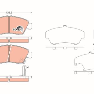 Placute frana HONDA CIVIC VIII limuzina (FD, FA) 1.3 IMA (FA3) benzina/elector 112 cai TRW GDB3375