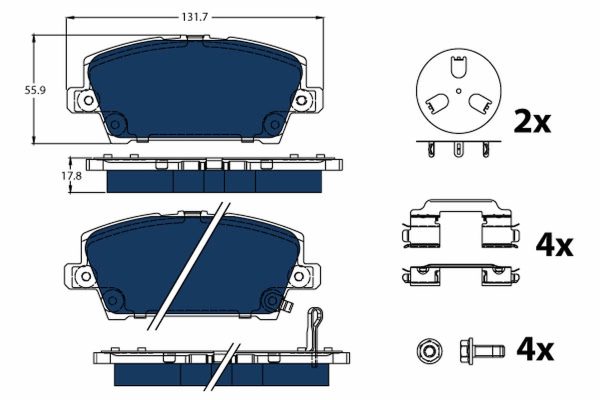 Placute frana HONDA CIVIC VIII limuzina (FD, FA) 1.3 IMA (FA3, FD3) benzina/elector 95 cai TRW GDB3407BTE