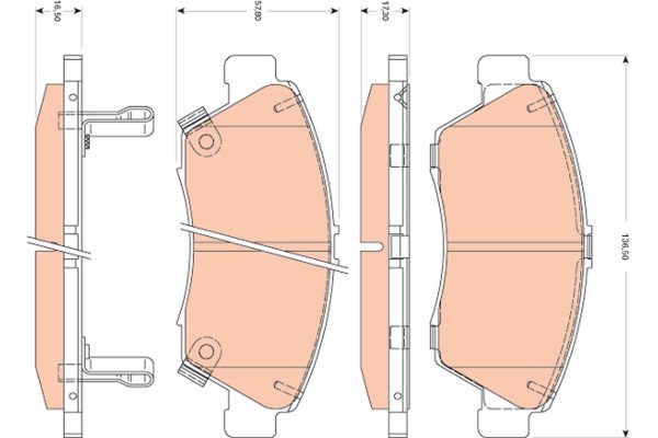 Placute frana HONDA CIVIC VIII limuzina (FD, FA) 1.3 IMA (FA3, FD3) benzina/elector 95 cai TRW GDB3478