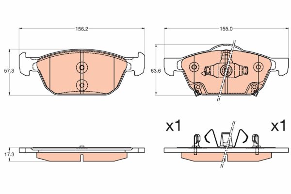 Placute frana HONDA CIVIC IX (FK) 1.4 i-VTEC (FK1) benzina 99 cai TRW GDB3600