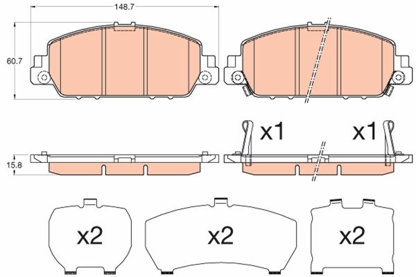 Placute frana HONDA HR-V (RU) 1.5 (RU1) benzina 130 cai TRW GDB3615