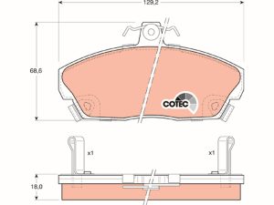 Placute frana HONDA CIVIC VI Hatchback (EJ, EK) 1.4 i (EJ9) benzina 75 cai TRW GDB496