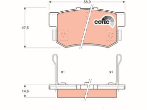 Placute frana HONDA CIVIC VII limuzina (ES, ET) 1.7 benzina 116 cai TRW GDB774