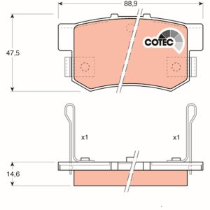 Placute frana HONDA CIVIC VI Hatchback (EJ, EK) 1.6 i (EK1) benzina 114 cai TRW GDB774
