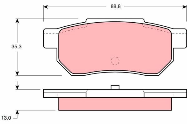 Placute frana HONDA CIVIC IV Hatchback (EC, ED, EE, EF) 1.6 i 16V (ED7) benzina 109 cai TRW GDB775