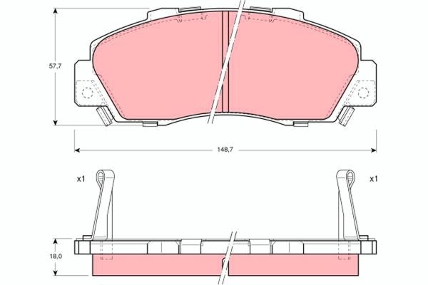 Placute frana HONDA NSX I Cabriolet (NA) 3.0 24V Vtec (NA1) benzina 274 cai TRW GDB995