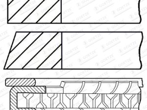 Set segmenti piston HONDA CIVIC VIII Hatchback (FN, FK) 2.0 i-VTEC Type R (FN2) benzina 241 cai GOETZE ENGINE 08-445500-00