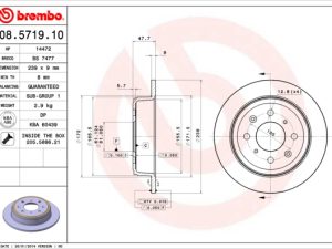 Disc frana HONDA CIVIC VI cupe (EJ, EM1) 1.6 (EJ6) benzina 107 cai BREMBO 08.5719.10
