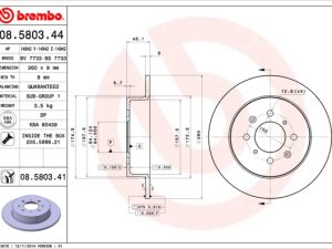 Disc frana HONDA CIVIC VII limuzina (ES, ET) 1.3 IMA (ED9, ES9) benzina/elector 83 cai BREMBO 08.5803.41