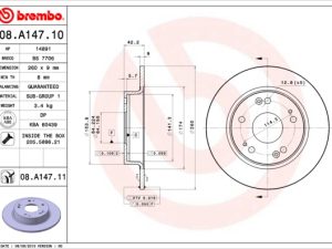 Disc frana HONDA CIVIC VIII Hatchback (FN, FK) 1.4 (FK1) benzina 83 cai BREMBO 08.A147.11