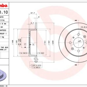 Disc frana HONDA CIVIC V limuzina (EG, EH) 1.6 4x4 benzina 125 cai BREMBO 08.A920.10