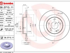 Disc frana HONDA CIVIC X hatchback (FC_, FK_) 2.0 Type-R (FK8) benzina 320 cai BREMBO 08.D713.11