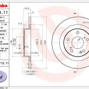 Disc frana HONDA CIVIC X hatchback (FC_, FK_) 2.0 Type-R (FK8) benzina 320 cai BREMBO 08.D713.11