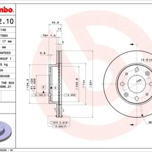 Disc frana HONDA CIVIC III Shuttle (AN, AR) 1.5 (AN) benzina 86 cai BREMBO 09.3102.10