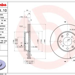Disc frana HONDA CIVIC IV Hatchback (EC, ED, EE, EF) 1.5 i 16V (ED6) benzina 90 cai BREMBO 09.5023.10