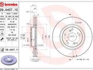 Disc frana HONDA CIVIC VIII Hatchback (FN, FK) 2.0 i-VTEC Type R (FN2) benzina 241 cai BREMBO 09.A407.11
