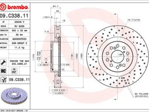 Disc frana HONDA CIVIC IX (FK) 2.0 i-VTEC Type R (FK2) benzina 310 cai BREMBO 09.C338.11