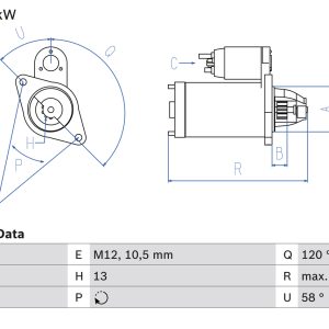 Electromotor HONDA CIVIC VII Hatchback (EU, EP, EV) 1.7 CTDi (EP4, EU9) diesel 100 cai BOSCH 0 986 019 361