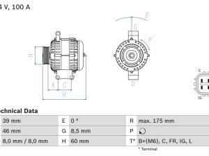 Alternator HONDA CIVIC VIII limuzina (FD, FA) 1.8 EXS Flex Benzina/Etanol 140 cai BOSCH 0 986 082 420