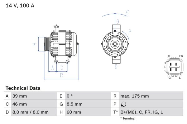 Alternator HONDA CIVIC VIII Hatchback (FN, FK) 2.0 i-VTEC Type R (FN2) benzina 241 cai BOSCH 0 986 082 420