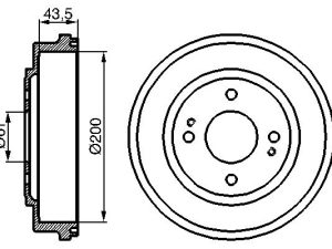 Tambur frana HONDA CIVIC V limuzina (EG, EH) 1.5 i 16V (EG8) benzina 94 cai BOSCH 0 986 477 081