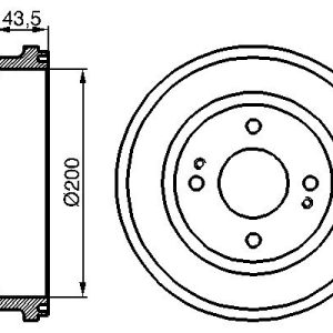 Tambur frana HONDA CIVIC V limuzina (EG, EH) 1.5 i 16V (EG8) benzina 94 cai BOSCH 0 986 477 081