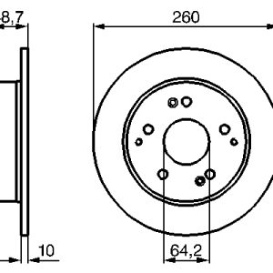 Disc frana HONDA CIVIC VII Hatchback (EU, EP, EV) 1.4 i (EP1, EU7) benzina 75 cai BOSCH 0 986 479 225